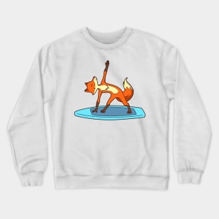 Cartoon Fuchs macht SUP Yoga Crewneck Sweatshirt